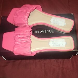 Saks Fifth Avenue Vibrant Pink Ruffle Sandals